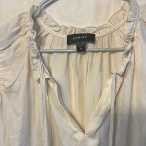 Karen Kane Ivory Ruffle Blouse